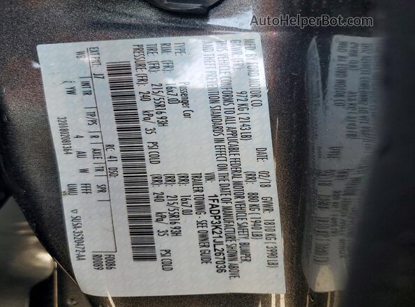 1FADP3K21JL267036 2018 FORD FOCUS Gray Engine compartment view