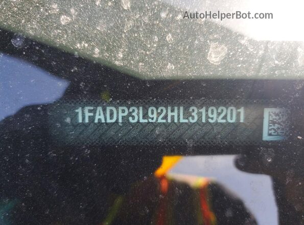1FADP3L92HL319201 2017 FORD FOCUS Gray Vista de la etiqueta del VIN