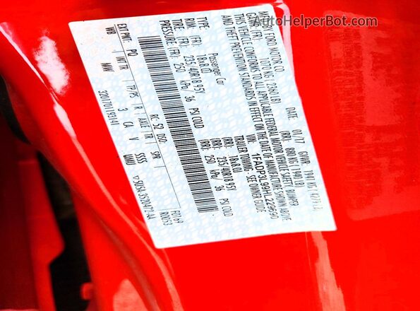 1FADP3L99HL229690 2017 FORD FOCUS Red Widok naklejki z numerem VIN