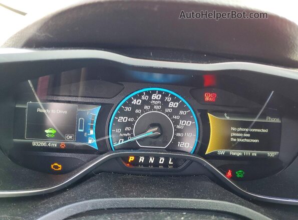 1FADP5EU2HL116032 2017 FORD C-MAX Red Widok zestawu wskaźników
