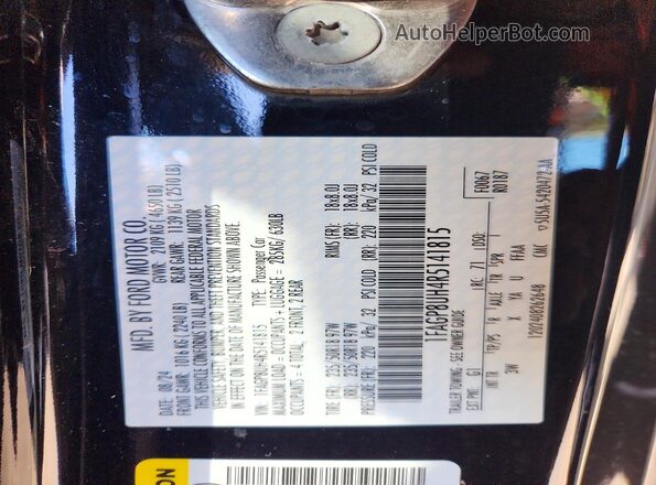 1FAGP8UH4R5141815 2024 FORD MUSTANG Black Вид наклейки з VIN-кодом