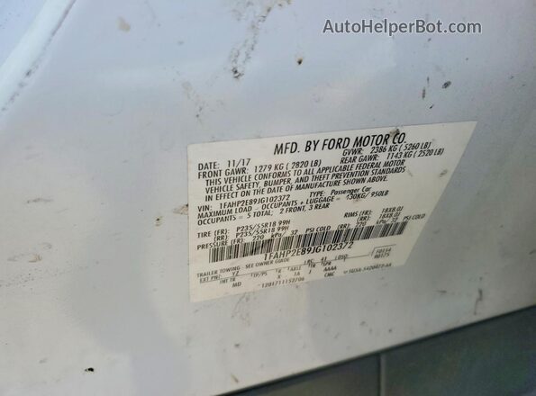 1FAHP2E89JG102372 2018 FORD TAURUS White Widok komory silnika