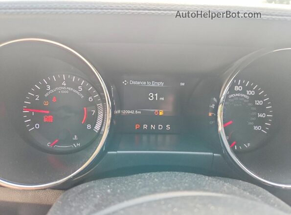 1FATP8EM8G5243271 2016 FORD MUSTANG White Vista del cuadro de instrumentos