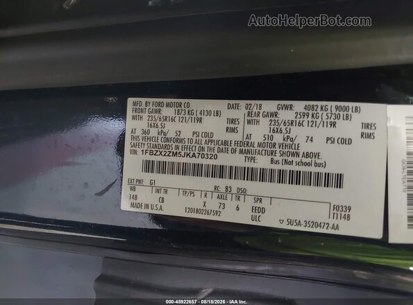 1FBZX2ZM5JKA70320 2018 FORD TRANSIT-350 Black Widok komory silnika