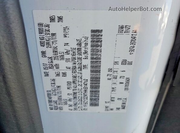 1FBZX2ZM7HKB14702 2017 FORD TRANSIT White VIN կոդի պիտակի տեսք