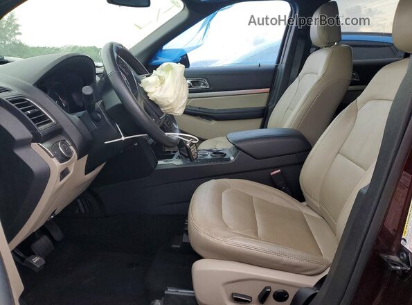 1FM5K7D85JGC30873 2018 FORD EXPLORER Burgundy წინა სალონის ხედი