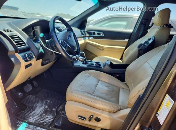 1FM5K7FH4GGC64082 2016 FORD EXPLORER Brown Widok wnętrza z przodu