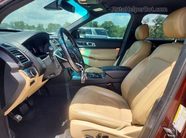 1FM5K7FH7GGC20559 2016 FORD EXPLORER Brown Вид салону спереду