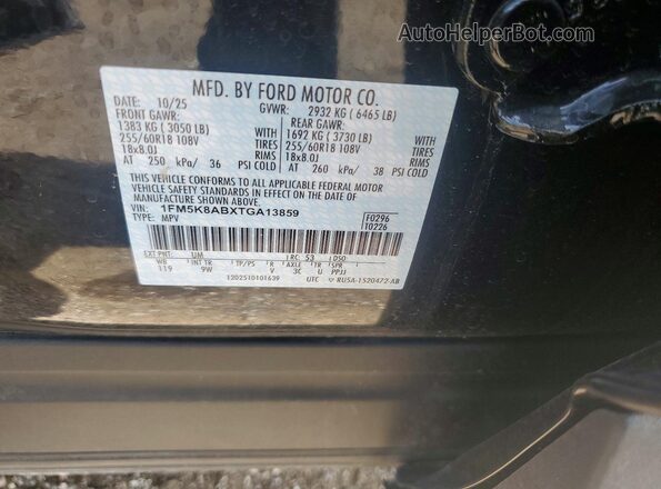 1FM5K8ABXTGA13859 2026 FORD EXPLORER Black Вид наклейки з VIN-кодом
