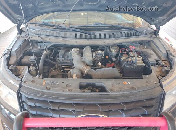 1FM5K8AR2GGA77932 2016 FORD EXPLORER Черный Вид подкапотного пространства