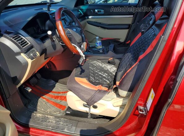 1FM5K8B8XHGA65549 2017 FORD EXPLORER Red Widok wnętrza z przodu