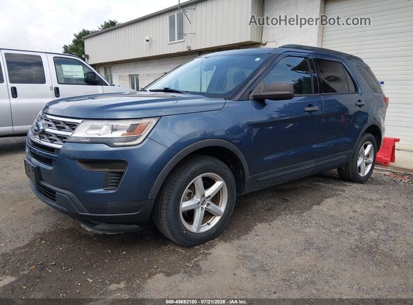1FM5K8BH3JGC45591 2018 FORD EXPLORER Blue წინა მარცხენა ხედი სამი მეოთხედიდან