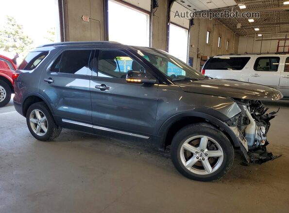 1FM5K8D84GGC88374 2016 FORD EXPLORER Gray Delantero derecho