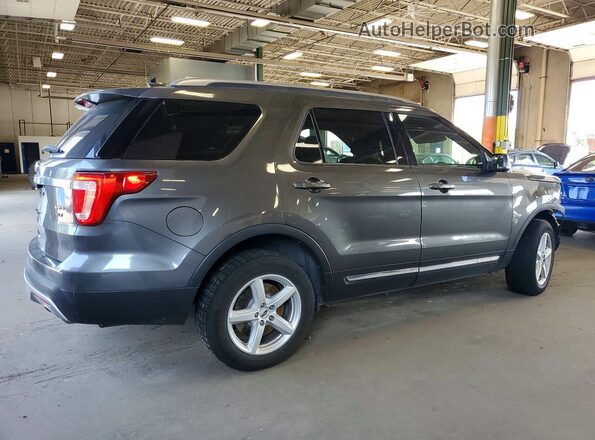 1FM5K8D84GGC88374 2016 FORD EXPLORER Gray Trasero derecho