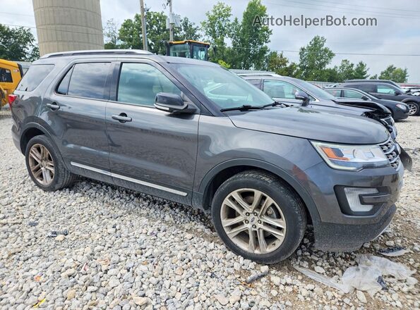 1FM5K8D85HGD20623 2017 FORD EXPLORER Gray Delantero derecho