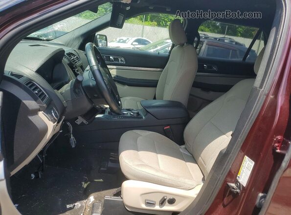 1FM5K8D87JGA62708 2018 FORD EXPLORER Burgundy Widok wnętrza z przodu