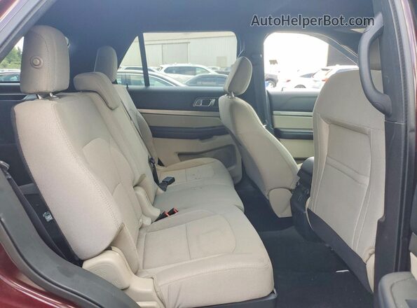 1FM5K8D87JGA62708 2018 FORD EXPLORER Burgundy Widok wnętrza z tyłu