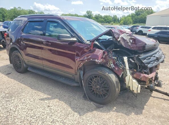 1FM5K8D87JGA62708 2018 FORD EXPLORER Burgundy Przód prawy