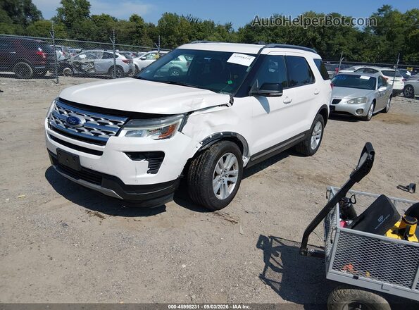 1FM5K8D89JGC47732 2018 FORD EXPLORER White წინა მარცხენა ხედი სამი მეოთხედიდან