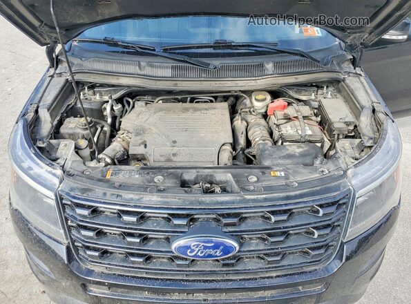 1FM5K8GT3HGD82473 2017 FORD EXPLORER Black ძრავის განყოფილების ხედი