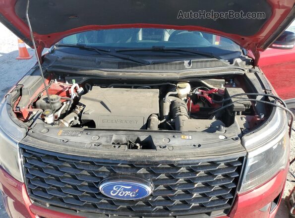 1FM5K8GT6JGA56074 2018 FORD EXPLORER Red Widok komory silnika