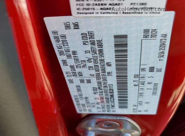 1FMCU0DZ9MUB28113 2021 FORD ESCAPE Red Вид наклейки з VIN-кодом