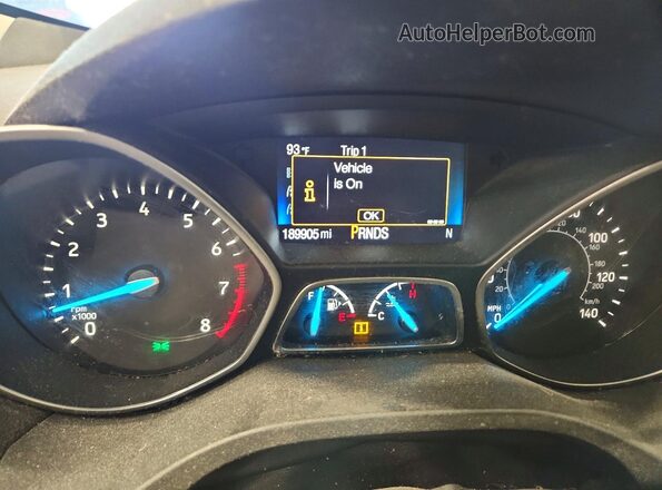 1FMCU0F75JUA28632 2018 FORD ESCAPE Серый Вид щитка приборов