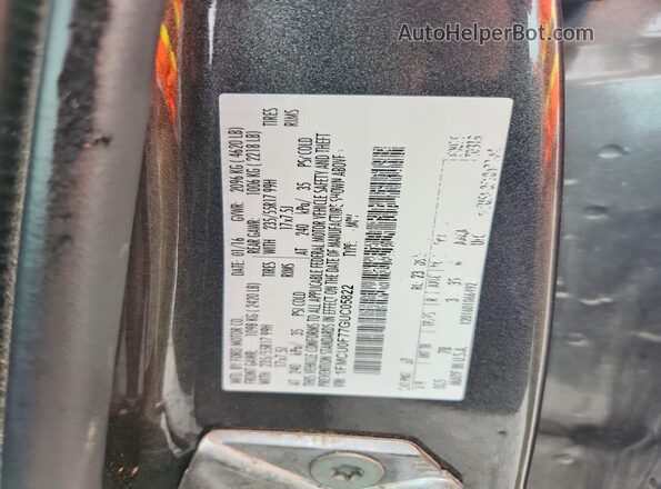 1FMCU0F77GUC05822 2016 FORD ESCAPE Charcoal Widok naklejki z numerem VIN