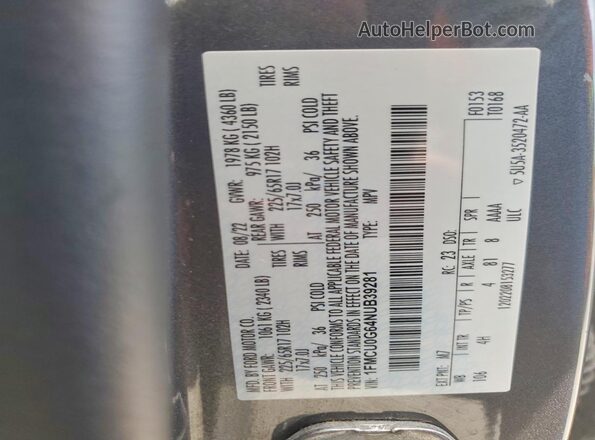 1FMCU0G64NUB39281 2022 FORD ESCAPE Gray Widok komory silnika