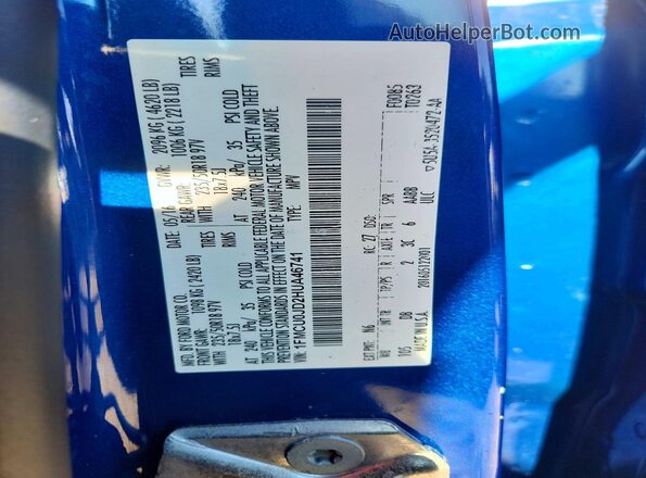 1FMCU0JD2HUA46741 2017 FORD ESCAPE Синий Вид наклейки с VIN-кодом