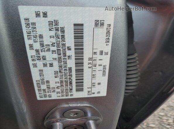 1FMCU0MN3PUB16086 2023 FORD ESCAPE Silver Widok naklejki z numerem VIN