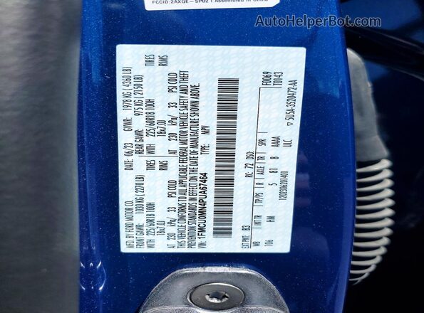 1FMCU0MN4PUA67464 2023 FORD ESCAPE Blue VIN sticker view