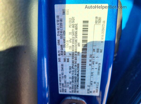 1FMCU9BZ2MUA23808 2021 FORD ESCAPE Blue Vista interior de 360 grados