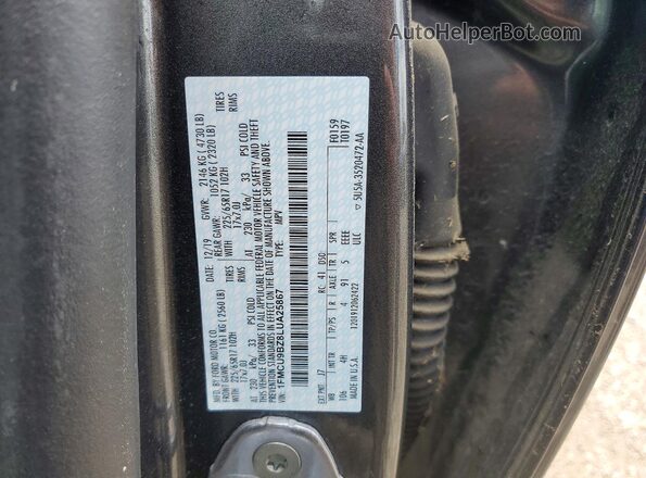 1FMCU9BZ8LUA25867 2020 FORD ESCAPE Gray ძრავის განყოფილების ხედი