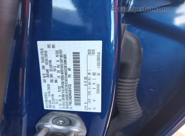 1FMCU9BZ9NUB10722 2022 FORD ESCAPE Blue VIN sticker view