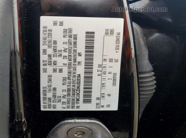 1FMCU9CZ0NUB28394 2022 FORD ESCAPE Черный Вид наклейки с VIN-кодом