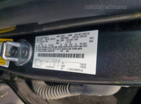 1FMCU9G60LUB40705 2020 FORD ESCAPE Gray Вид наклейки з VIN-кодом