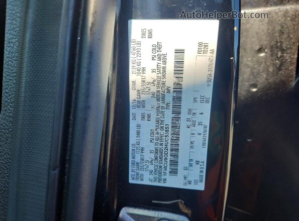 1FMCU9GD2HUC53853 2017 FORD ESCAPE Black Vista de la etiqueta del VIN