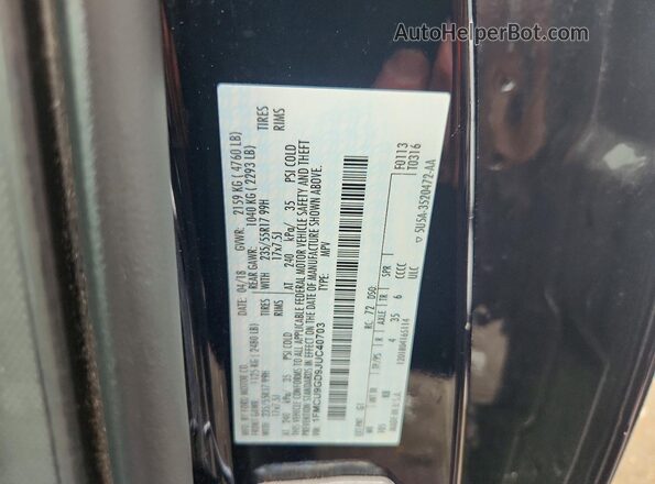 1FMCU9GD9JUC40703 2018 FORD ESCAPE Черный Вид наклейки с VIN-кодом