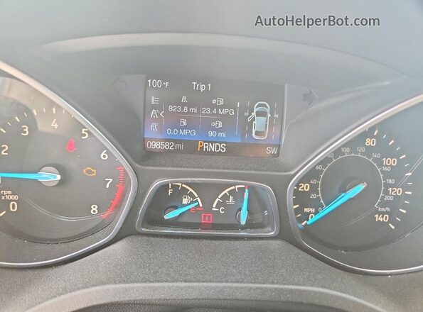 1FMCU9GDXJUD46206 2018 FORD ESCAPE Black ხელსაწყოთა პანელის ხედი