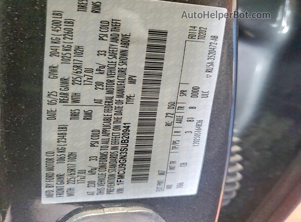 1FMCU9GN3SUB20941 2025 FORD ESCAPE Charcoal Widok komory silnika