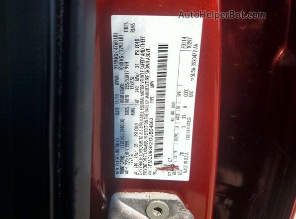 1FMCU9GX2GUB54863 2016 FORD ESCAPE Brown Widok naklejki z numerem VIN