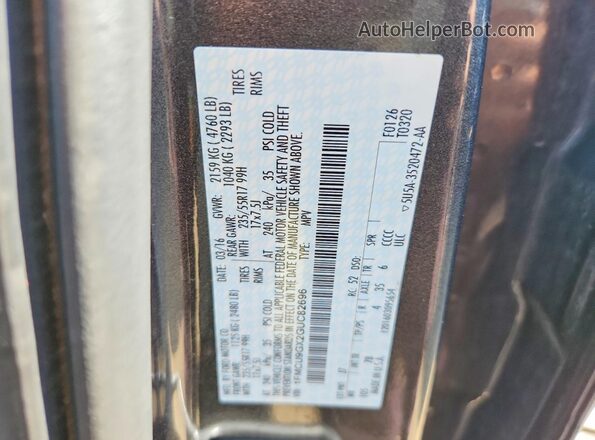 1FMCU9GX2GUC82696 2016 FORD ESCAPE Серый Вид наклейки с VIN-кодом