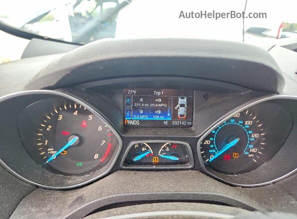 1FMCU9GX2GUC82696 2016 FORD ESCAPE Серый Вид щитка приборов