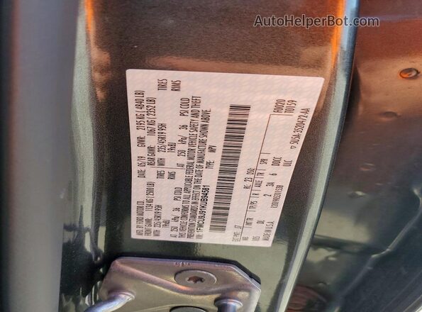 1FMCU9J91KUB94581 2019 FORD ESCAPE Серый Вид наклейки с VIN-кодом