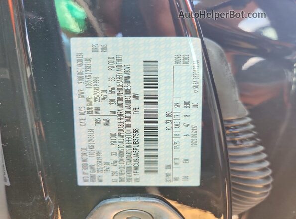 1FMCU9JA5PUB37558 2023 FORD ESCAPE Black VIN sticker view