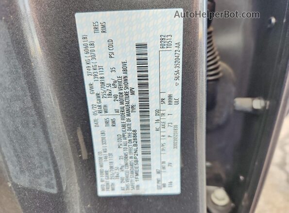 1FMEE5BP2NLB28868 2022 FORD BRONCO Gray Вид наклейки з VIN-кодом