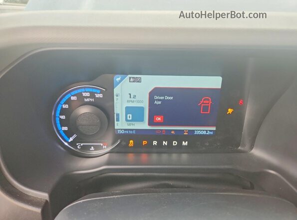 1FMEE5DP1NLB09189 2022 FORD BRONCO Blue ხელსაწყოთა პანელის ხედი