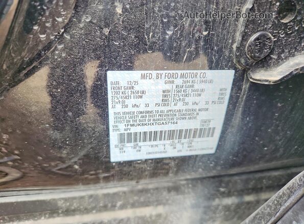 1FMUK8KHXTGA57164 2026 FORD EXPLORER Black Widok naklejki z numerem VIN