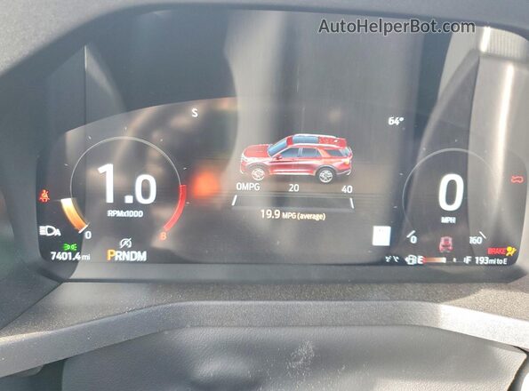 1FMWK8GC0SGC38505 2025 FORD EXPLORER Red ხელსაწყოთა პანელის ხედი